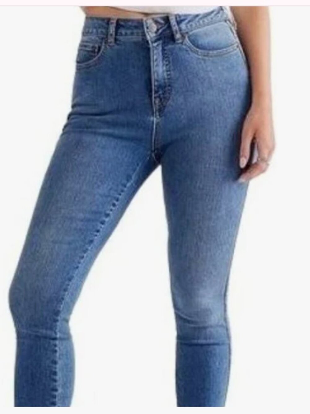 Free People "We The Free" High-Rise Skinny Jeans In Medium Blue Wash - Size 26